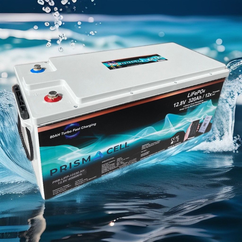 Lifepo4 akü 320ah 12.8 volt bluetooth smart bms karavan, marin, solar