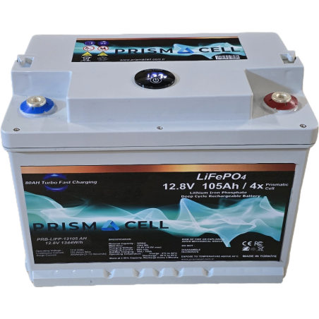 Lifepo4 akü 105ah 12.8 volt TURBO FAST CHARGING karavan, marin, solar yaşam aküsü
