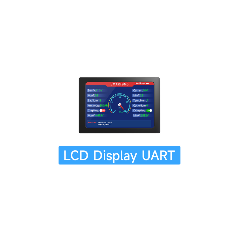 100 balance bms (daly) 4.3 lcd ekran touch screen