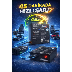 Lityum tekerlekli sandalye aküsü engelli araba aküsü 25.6 volt 50 ah hızlı şarj