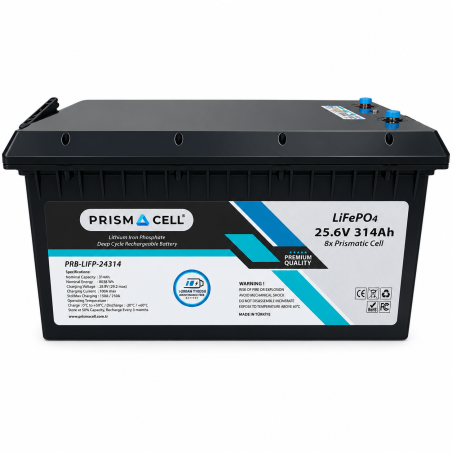Lifepo4 akü 314ah 25.6 volt TURBO FAST CHARGING karavan, marin, solar yaşam aküsü