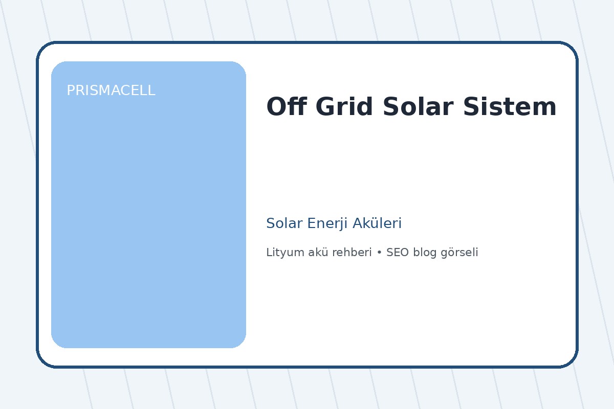 Off Grid Solar Sistem